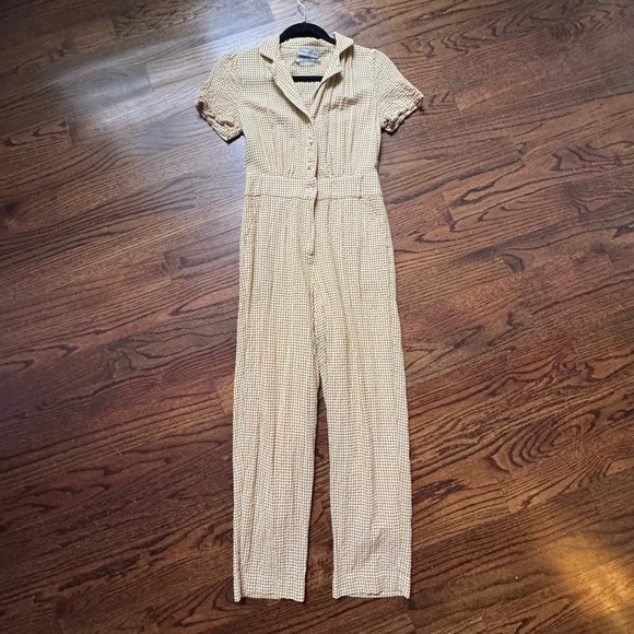 UO Gingham Collared Button-Front Jumpsuit | Urban Outfitters - Picture 5 of 6